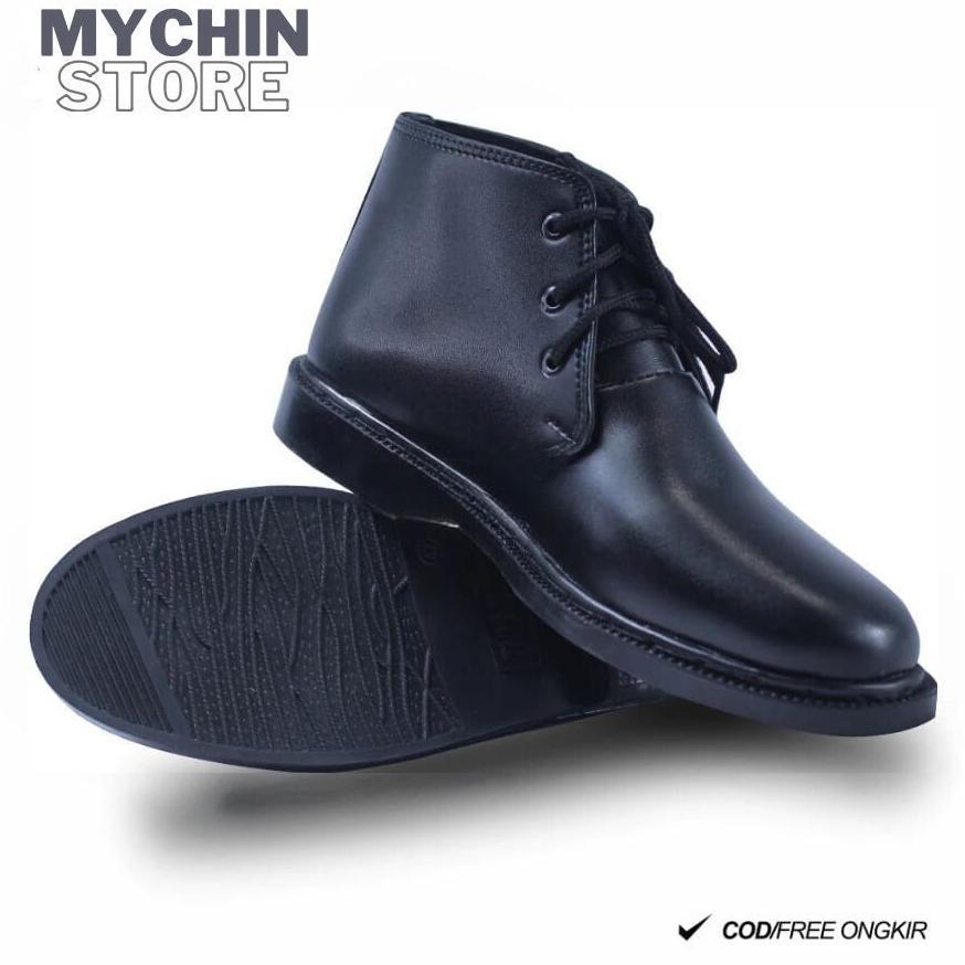 TRENDING SEKARANG SEPATU KULIT PANTOFEL PRIA SEPATU PDH SATPAM SECURITY TNI POLRI HITAM TALI