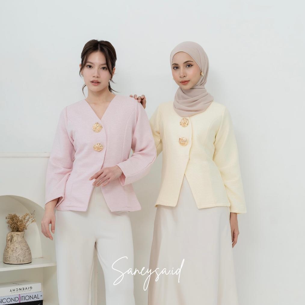 NEW PROMO Lucy Top - Atasan Wanita Lengan Panjang - Blouse Wanita - Kemeja Wanita Fitted