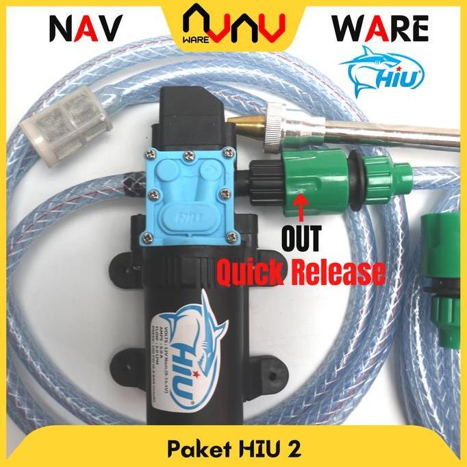 Paket HIU 100psi Pompa Air DC 12V High Pressure Alat Cuci Motor Mobil Steam Sprayer Gun Model Sabun 