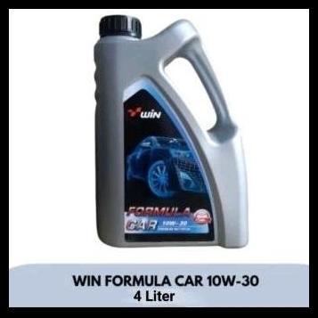 TERBARU OLI WIN FORMULA CAR 10W30 API SL (4L)/PELUMAS MESIN BENSIN WIN 10W-30/10-W30 (4 LITER) 