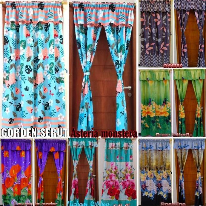 Promo Gorden Serut Shabby Bunga /Gorden Serut / Gorden Murah Cod