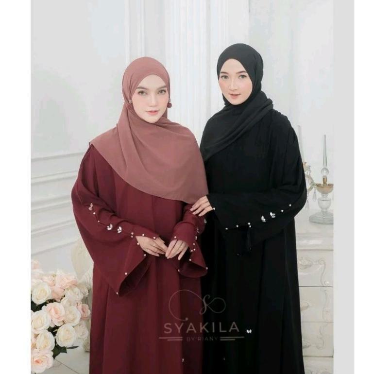 NAJMI ABAYA // BAJU GAMIS ABAYA ARAB HITAM JATBLACK PREMIUM  SWAROVSKI TERBARU KEKINIAN