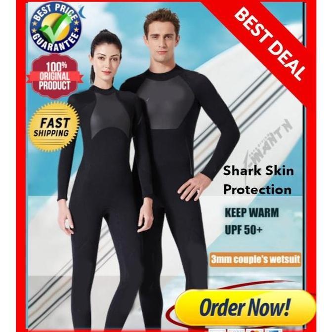 Wetsuit 3mm PRIA / WANITA Scuba Diving / Baju Selam Shark Skin WS02