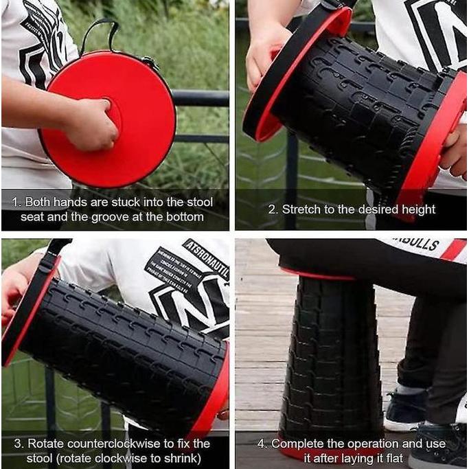 Allo- Kursi Lipat Bulat Portable Bangku Lipat Outdoor Kursi Pancing Plastik