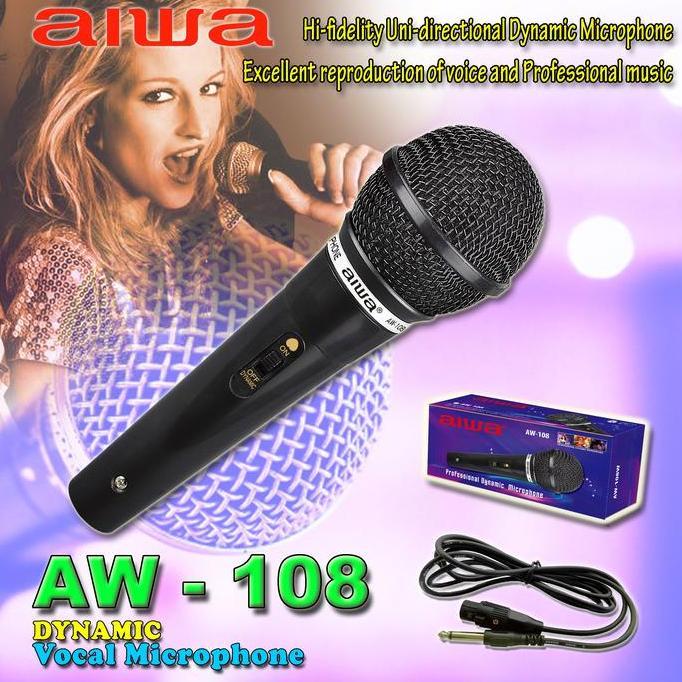 Newall-- Mic Kabel Aw 108 / Microphone Cable Aiwa Aw - 108 / Mic Dynamic Aw-108