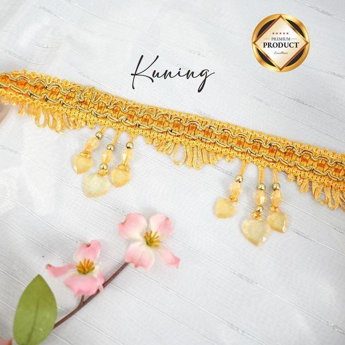 Grandfather- Renda 3 Hati Gorden Crystal/Renda Gorden 13 M Harga Per Roll