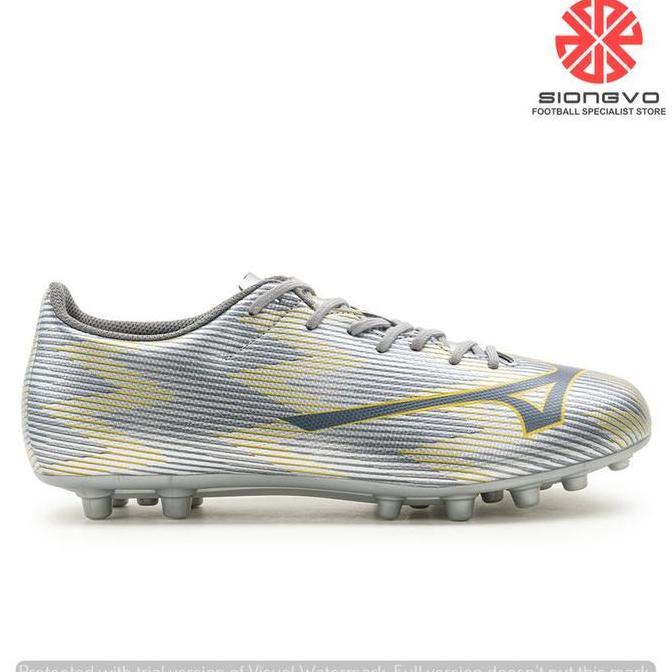 TERBARU - SEPATU BOLA - MIZUNO ALPHA II SELECT AG ARTIFICIAL GRASS PLATINUM SILVER PACK P1GA256604_B