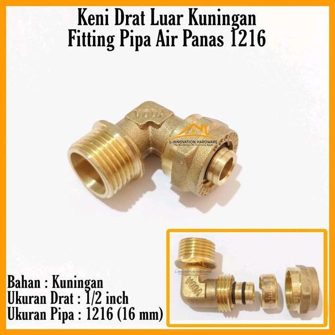 Airpro- Fitting Sambungan Pipa Air Panas Water Heater Kuningan Sok Keni Sambung T Sambungan Sock Kne