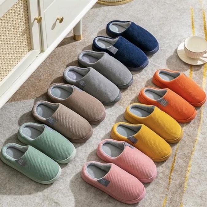 sandal rumah wanita pria sandal bulu indoor kamar tidur empuk slippers