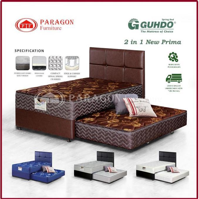 Allo- Guhdo Spring Bed 2In1 New Prima 90 100 120 140 160 180X200 Hb Caserta Set - Kasur Springbed So