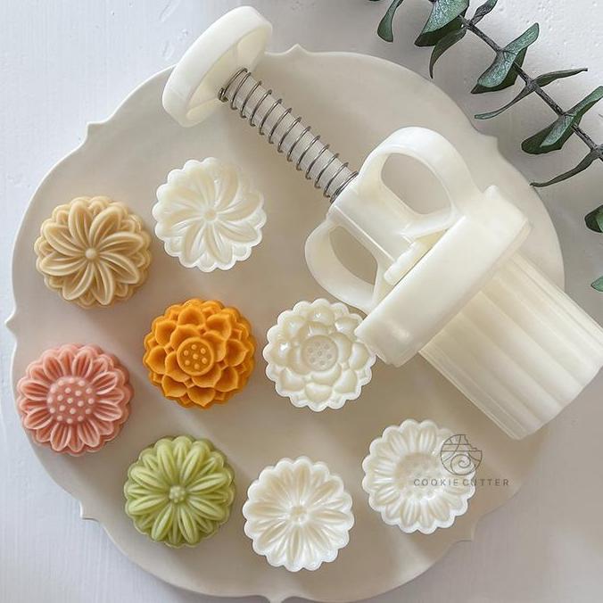 20g Cetakan Kue Bulan Berbentuk Bunga Bunga Matahari Cetakan Kue Festival Pertengahan Musim Gugur Ce