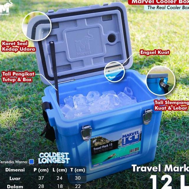 Marvel Cooler Box Ice Travel Camping 10 L 20 L 12 L 24 L 35 L Travel Tali Kunci Seal Marina Cool Box