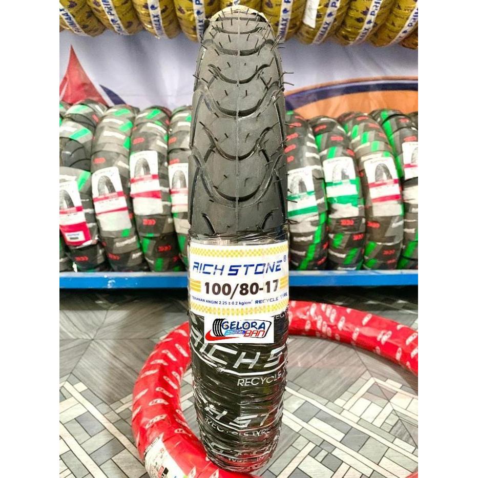 Ban Motor Richstone 100/80-17 Ban Motor Ring 17 Tupe Type/Bukan Tubeless Ban Luar 100/80-17 Ban Ring