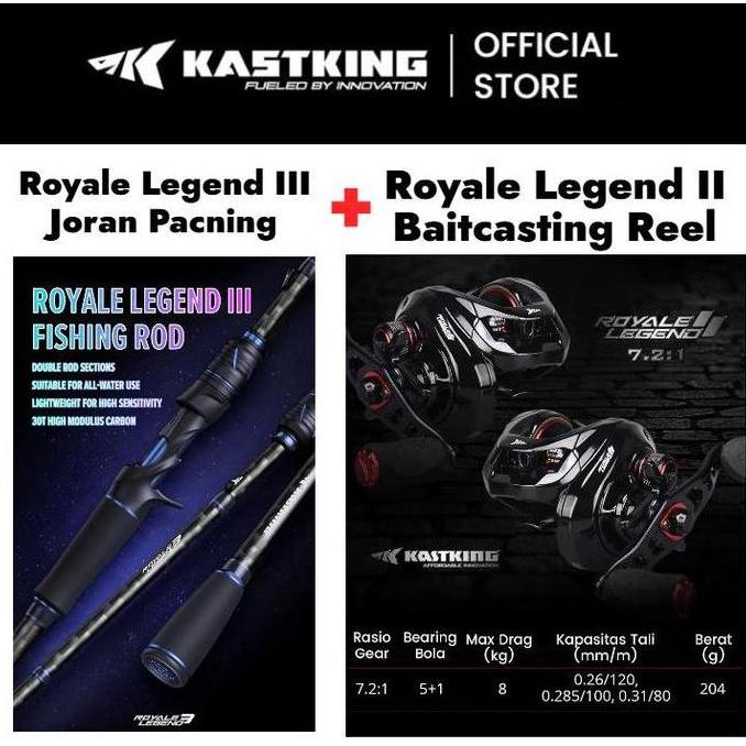 [OFFICIAL] KASTKING Reel+Joran Pancing 1 SET=Joran 1.8M 1.9M + Baitcasting Reel Umpan joran baitcast