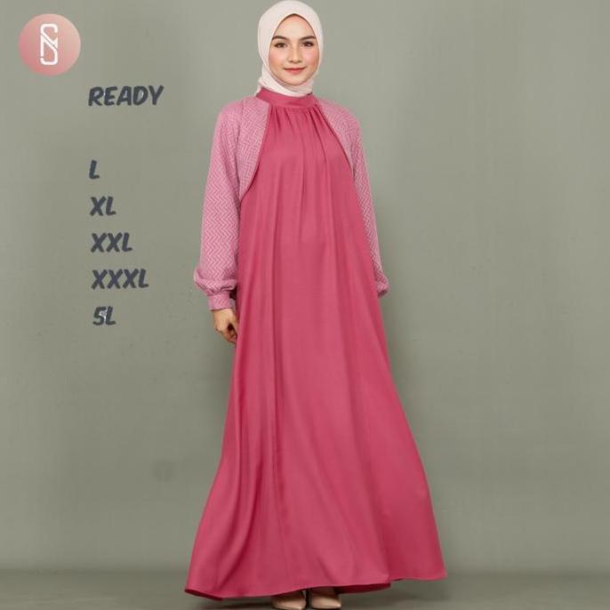 Grosir Almaida Myshawl Dress Gamis Pesta Jumbo Brukat Terbaru Big Size Ld Up To 140Cm Muslim Wanita 
