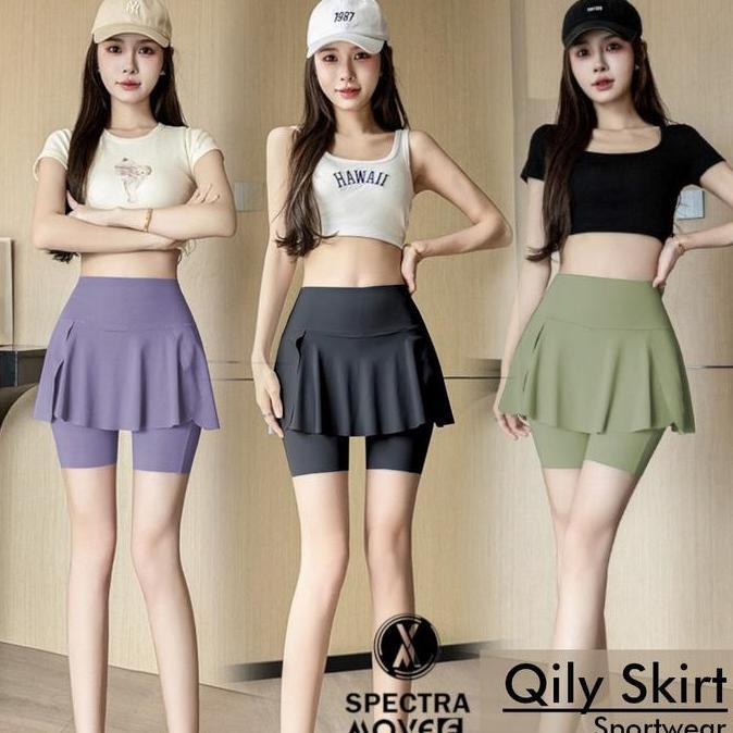 (BEST SELLER) Rok olahraga QILY SKORT rok tennis badminton senam aerobic gym trampolin wanita Sport 