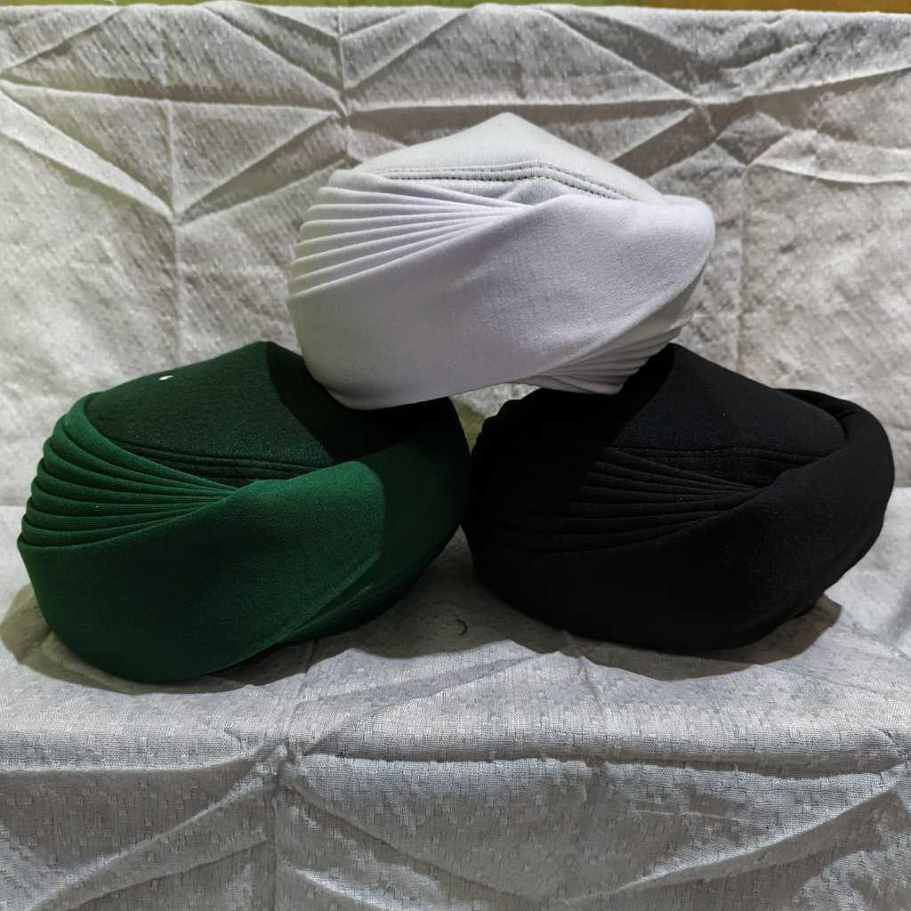 Peci/Peci Imamah Permanen 8 Lipatan/Peci Sorban Imamah Polos Tanpa Buntut