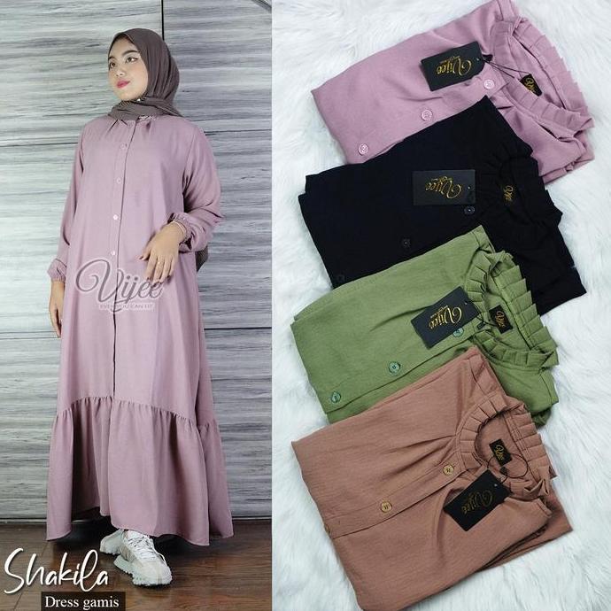 Grosir Shakila Dress Gamis/Gamis Bagus/Gamis Murah/Gamis Besar/Gamis Jumbo