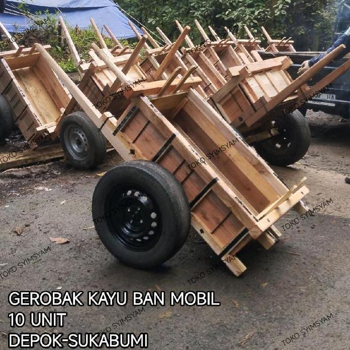 Terlaris Gerobak Kayu Pasir Semen Batu Dengan Roda Kuat Kapasitas Besar Mudah Dipindahkan Untuk Pros