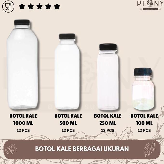 (LUSIN) BOTOL KALE BERBAGAI UKURAN / BOTOL KALE 1000 ML / BOTOL KALE 500 ML /  BOTOL KALE 250 ML / B