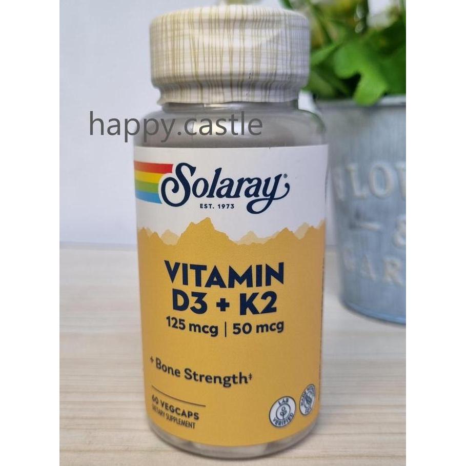 Solaray Vitamin D3 + K2 , Vitamin D3 5000 IU + K2
