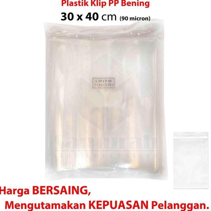 New- [Kado Akhir Tahun] Plastik Klip Pp Tebal 30 X 40 X 90 Micron / Zip Lock Transparant Pp