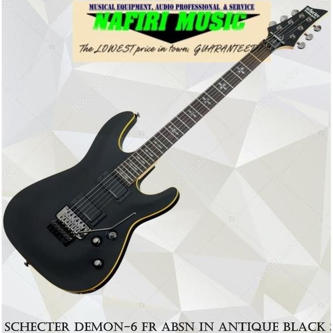 Murah Schecter Demon-6 FR ABSN in Antique Black Satin Non COD