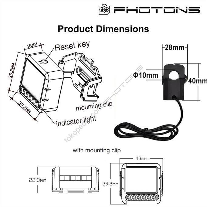 Mepora- Tuya Smart Energy Meter 80A Wifi With Current Transformer Clamp Kwh