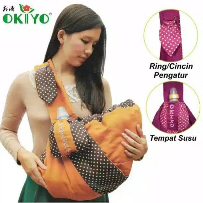 OKIYO-GENDONGAN BAYI SAMPING DENGAN TEMPAT BOTOL SUSU-GENDONGAN BAYI SAMPING OKIYO-GENDONGAN SAMPING