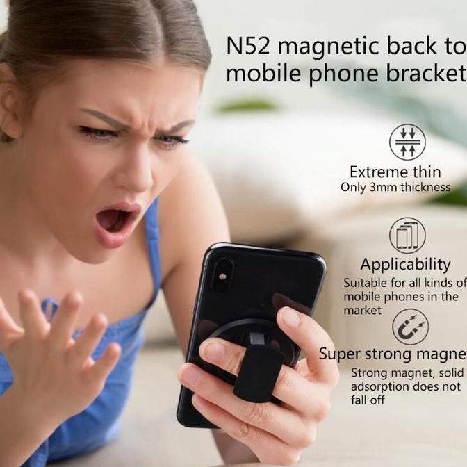 Quu N52 Ring Holder Magnetik Ultra Tipis Untuk Handphone (TERBAIK) (TERBARU) (TERMURAH)