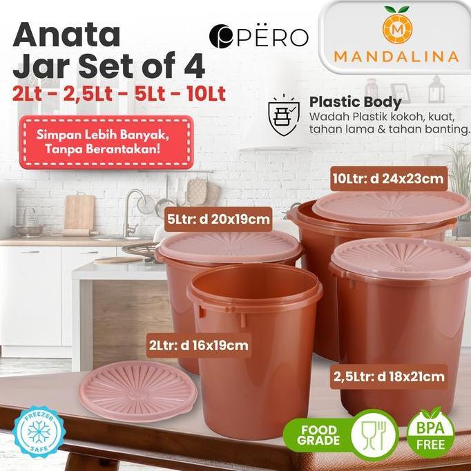 Foodpac- [Celyhome] Pero X Mandalina Anata Jar Set Of 4 / Toples Plastik Set Of 4