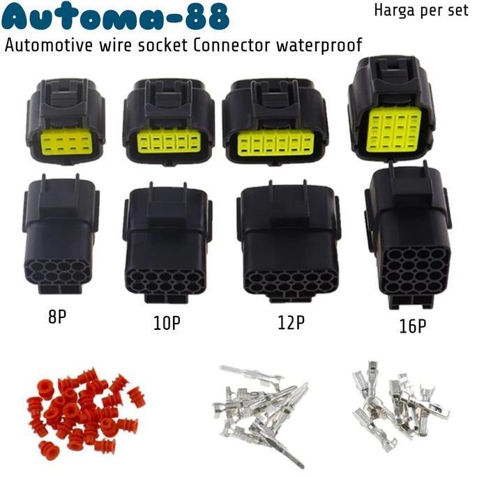 Trikikal- Soket Kabel Konektor Otomotif Motor Mobil 8 10 12 Pin Kabel Anti Air