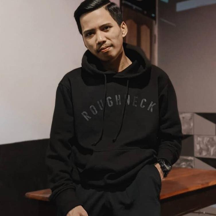 ORIGINAL JAKET HOODIE ROUGHNECK 1991 BLACK FULL LABEL UNISEX