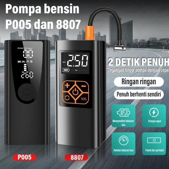 POMPA BAN MOBIL DAN MOTOR ELECTRIC PORTABLE -10000MAH DENGAN PORT PENGISIAN USB POWERBANK, INFLATOR 