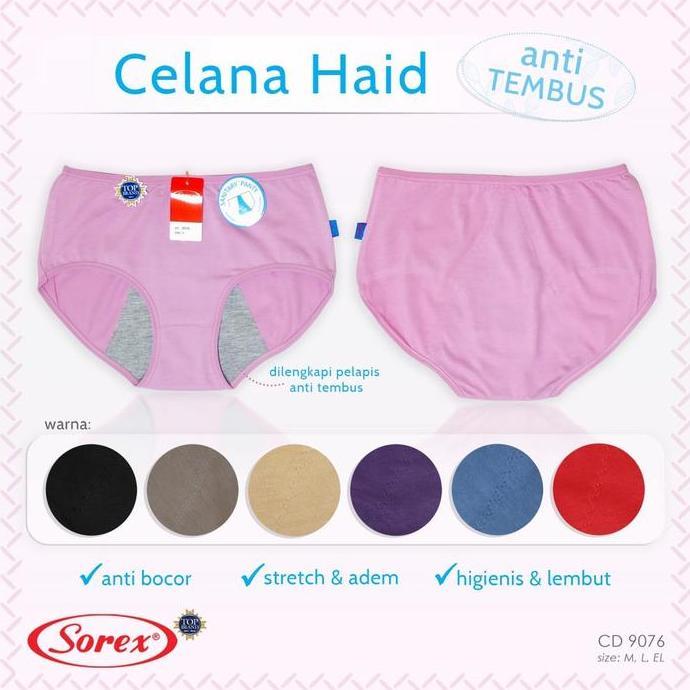 Wkwx- Sorex Celana Dalam Wanita - Cd 9076 - Sanitary Menstruasi Haid Panty (Bisa Pilih Warna) Katun 