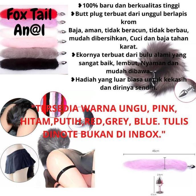 Wkwx- Fox Tail Stainless Butt Plug Ekor Rubah Aksesoris Lingerie