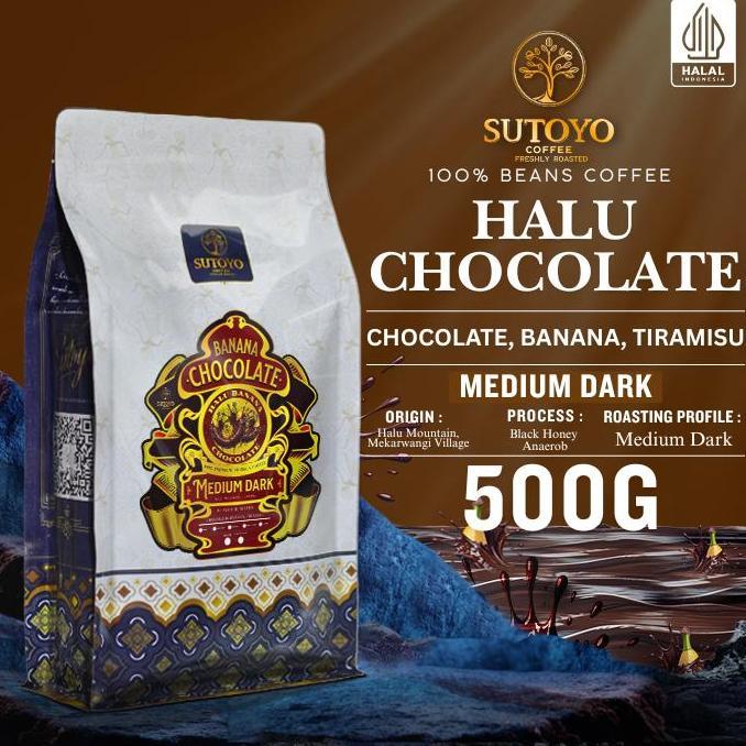 [MEDIUM DARK] KOPI ARABIKA HALU BANANA CHOCOLATE 500 GRAM ESPRESSO - Sutoyo Coffee