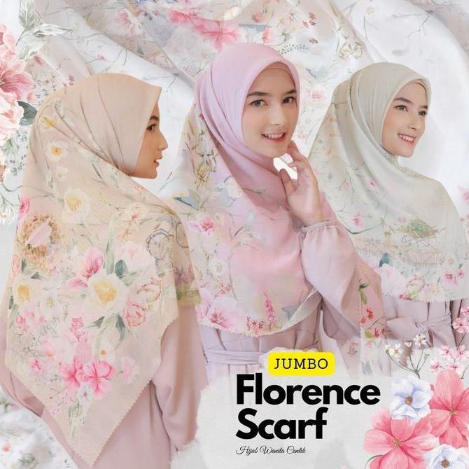 Dieocrd- Hira - Hijabwanitacantik - Segiempat Florence Scarf Polycotton Jumbo | Hijab Printing Segi 