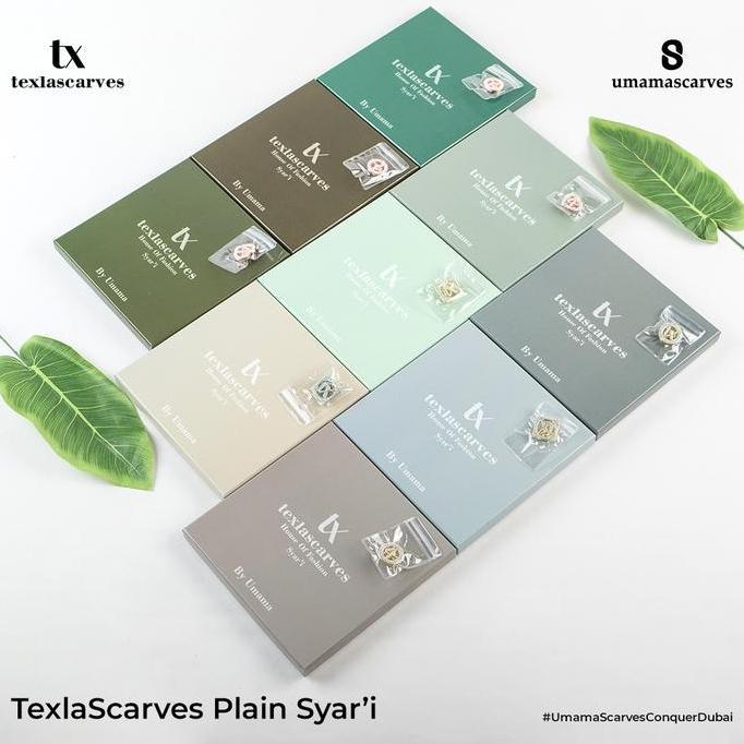 Dieocrd- Syari Polos  Texla Scarves Box Free Brooch By Umama Scarf Jilbab Umama Kerudung Voal Premiu