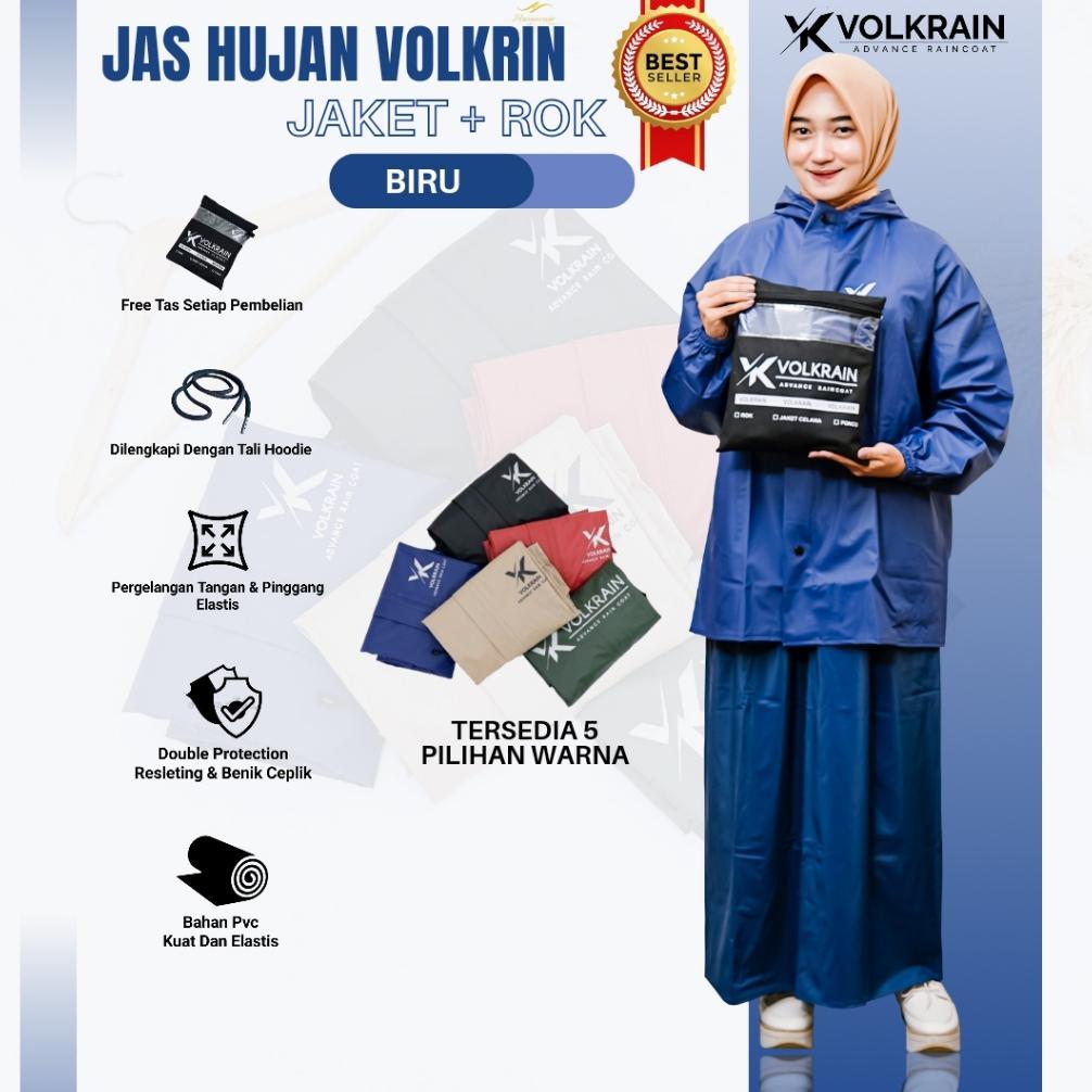 Jas Hujan Wanita Setelan Rok By Volkrain - Mantel hujan, Stelan Baju Rok Dewasa Lebar