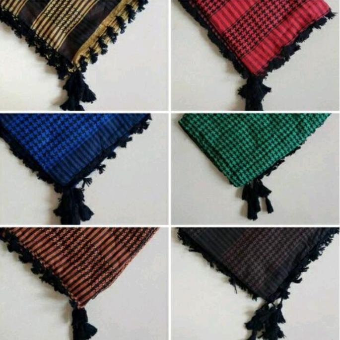 Cute- Sorban Santri / Sorban Pria Dewasa / Sorban Rumbai / Sorban Kain Kashmiri Biru Hijau Putih