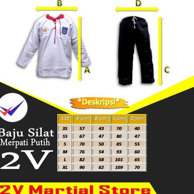 seragam silat merpati putih baju MP dengan bet merpati putih Terlaris