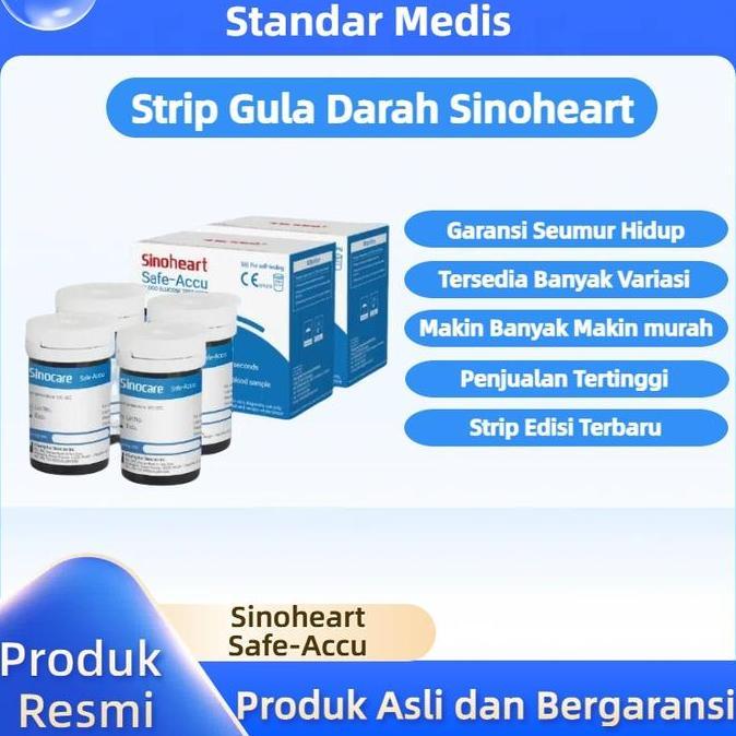 Medikit- Sinoheart Strip Gula Darah Sinocare Strip Gula Darah Stik Gula Darah Sinoheart Cek Gula Dar