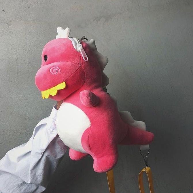 Beranigaya- Tas Selempang Boneka Dino / Tas Selempang Wanita Dinosaurus / Tas Boneka Dinosaurus / Ta
