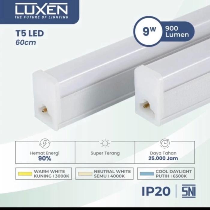 LAMPU TL T5 LED 9Watt Luxen (60cm)