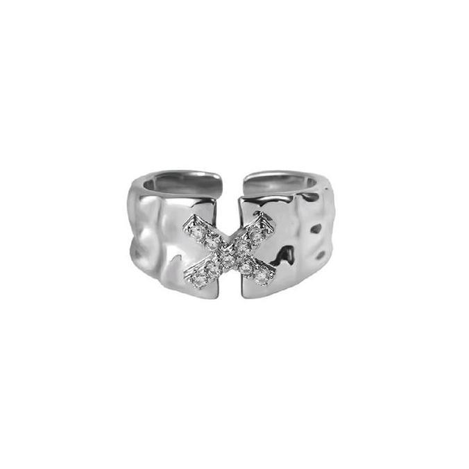 Kilaugaya- Finn - Ring Cincin 1 Set / 3 Pcs Titanium Silver Model Cross Bintang Aesthetic Y2K Untuk 