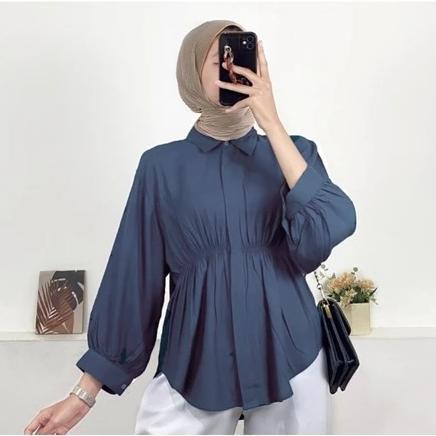 PREMIUM AIKO SHIRT BLOUSE KEMEJA KERUT WANITA/ AIKO SHIRT BLOUSE/ BLOUSE WANITA KEKINIAN BAHAN KATUN