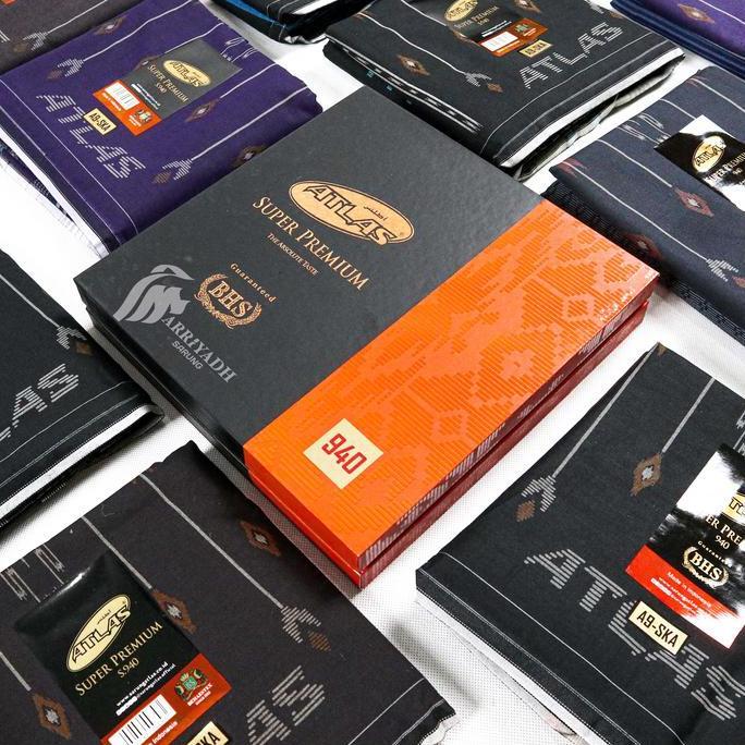 Otwkirim- Sarung Atlas Super Premium Gold Silver 940 950 Motif Songket Jacquard Elegan Kain Muslim L