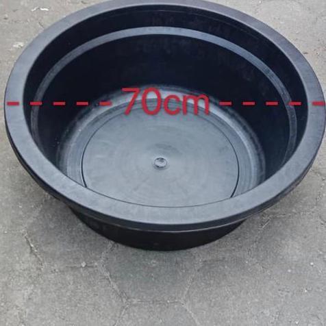Instangaspol- Bak Baskom Ember Hitam Karet Besar Anti Pecah Cuci Baju 32" / 70Cm