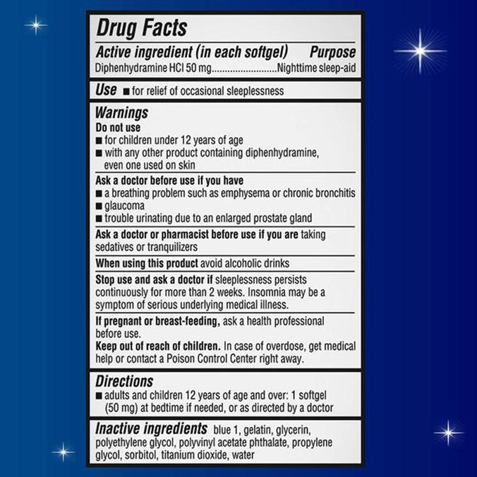 Healtiwi- Unisom Sleeptabs Sleepgels Sleep Aid Diphenhydramine Insomnia Usa